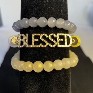 Woman’s Bracelets. Three Individual Strands, all  Stretchy. NWT